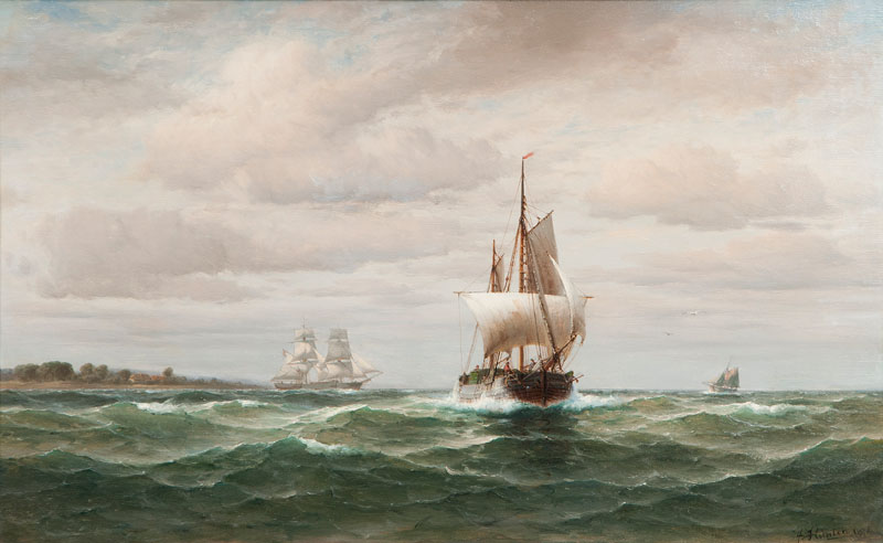 Sailing Ships off the Coast