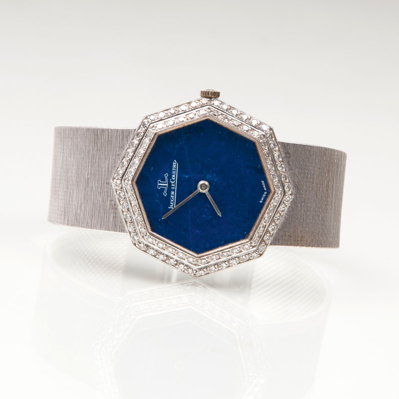 A lady's wrist watch by Jaeger-LeCoulrtre with diamonds