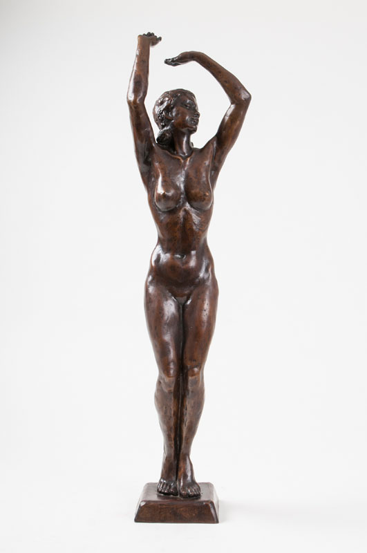 Bronze-Skulptur 'Weiblicher Akt - Der Frühling'