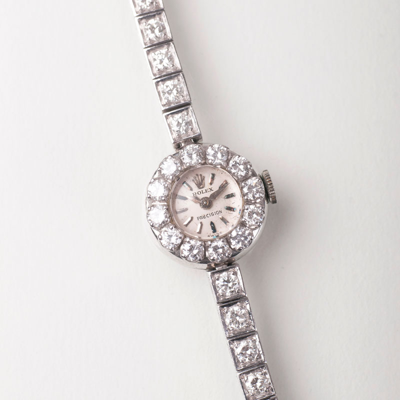 Damen-Armbanduhr von Rolex mit Brillant-Besatz 'Precision'