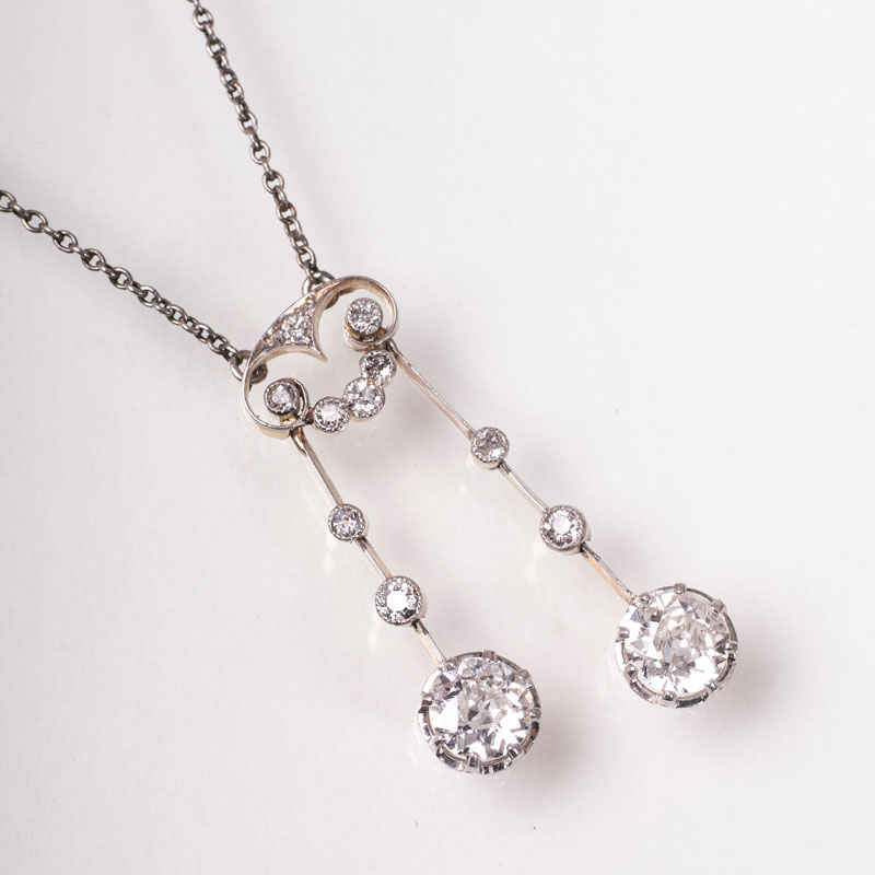 An Art Nouveau diamond necklace