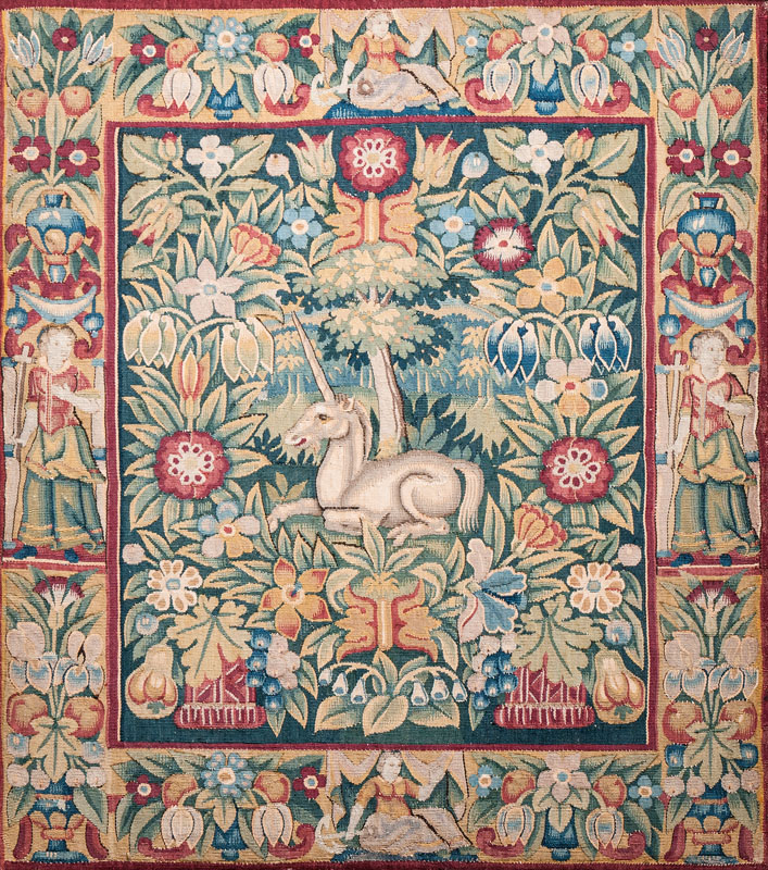 A very rare Hamburg tapestry-panel with an unicorn