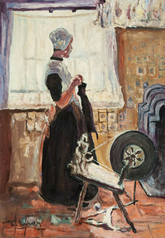 Hans von Bartels - Frau am Spinnrad Frau am Spinnrad