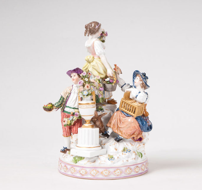 A porcelain group 'allegory of the spring'
