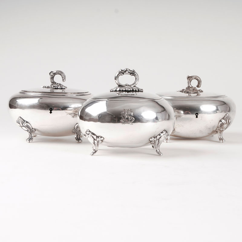 A set of 3 classical sugarboxes