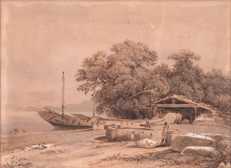 Themistokles von Eckenbrecher - Barges and Store of a Quarry Barges and Store of a Quarry