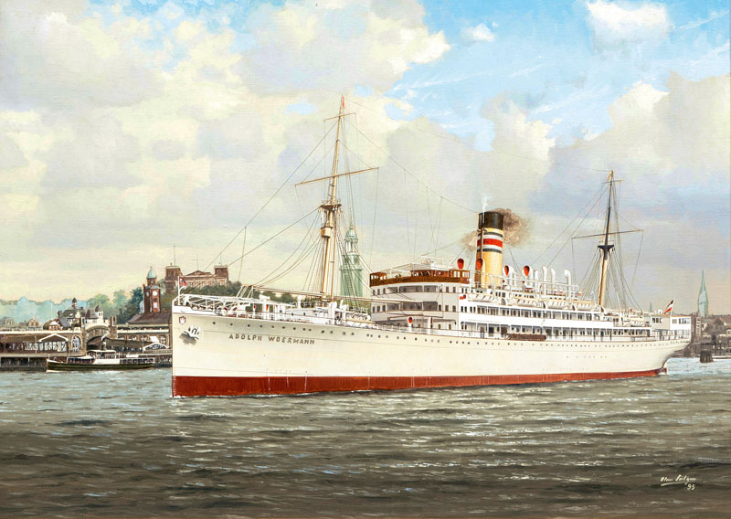 The Adolph Woermann in the Port of Hamburg