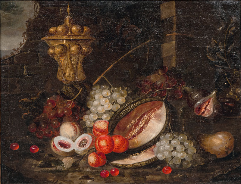 Fruit Still Life with Columbine Cup