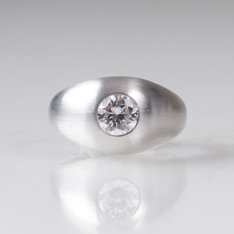 A solitaire diamond ring