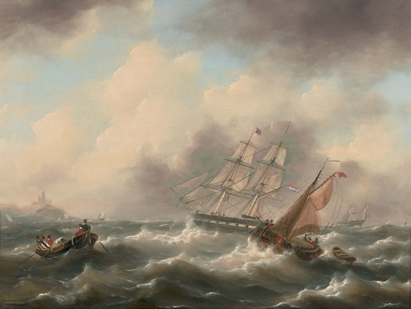 Schiffe in stürmischer See