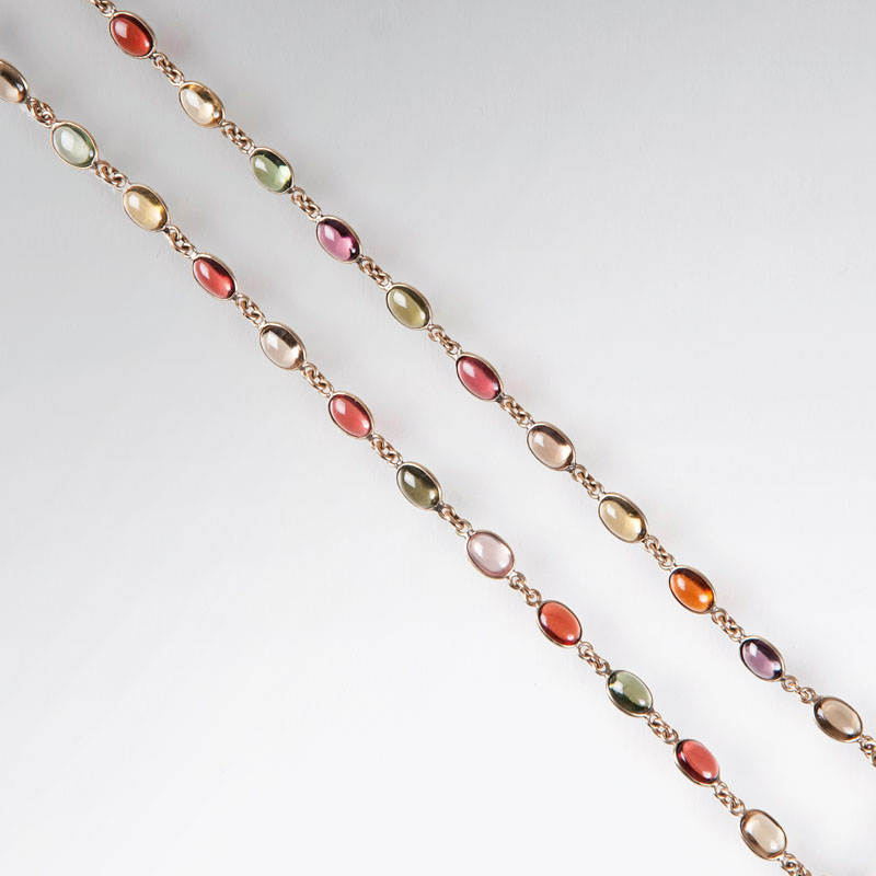 A short, colourful tourmaline necklace