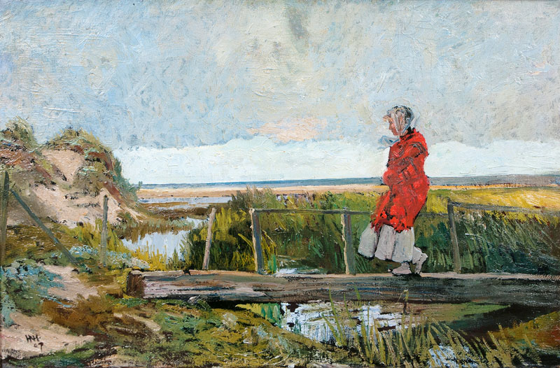 Hans Nicolaj Hansen - Brücke im Marschland Brücke im Marschland