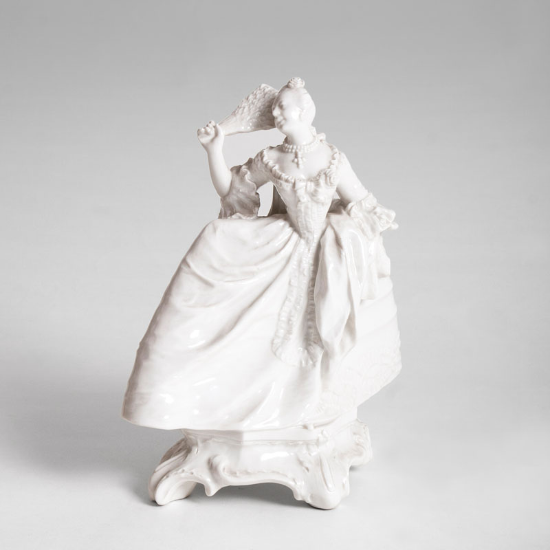 A porcelain figure 'Rococo Lady with Fan'