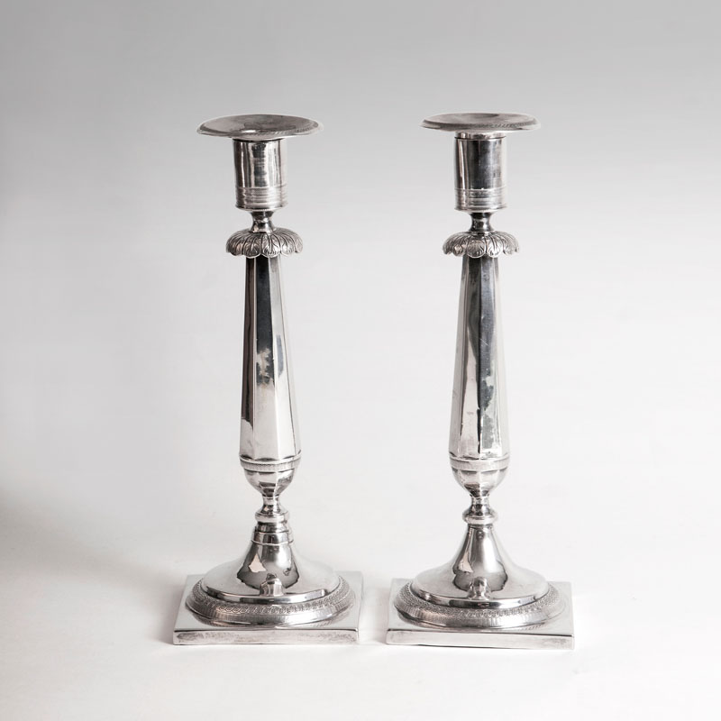 Johann Ludwig Gerike - Paar Berliner Biedermeier-Leuchter Paar Berliner Biedermeier-Leuchter