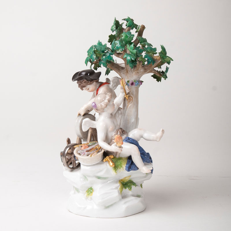 A porcelain group 'Cupid on the grinding Wheel'