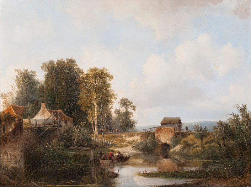 Landscape with Fishermen on a Pond