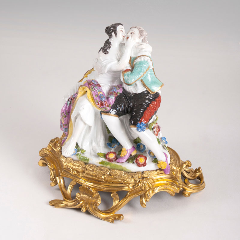 A rare porcelain group 'Theatrical Group of Lovers'