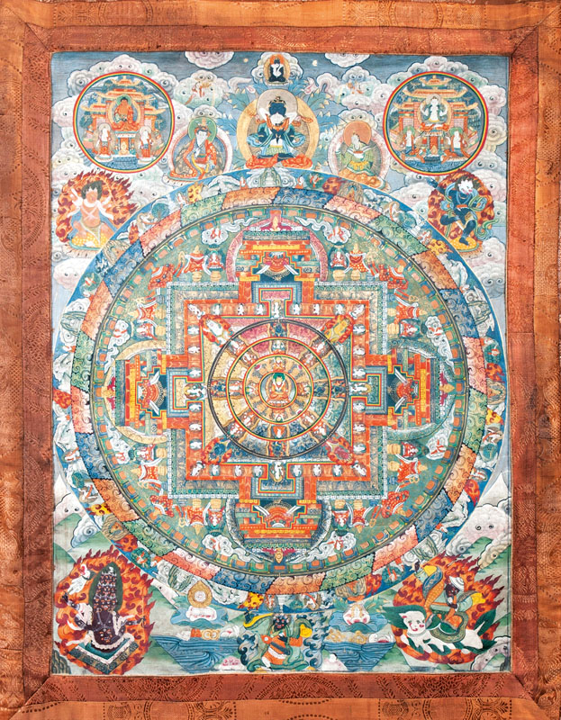 Thangka mit Mandala-Palast