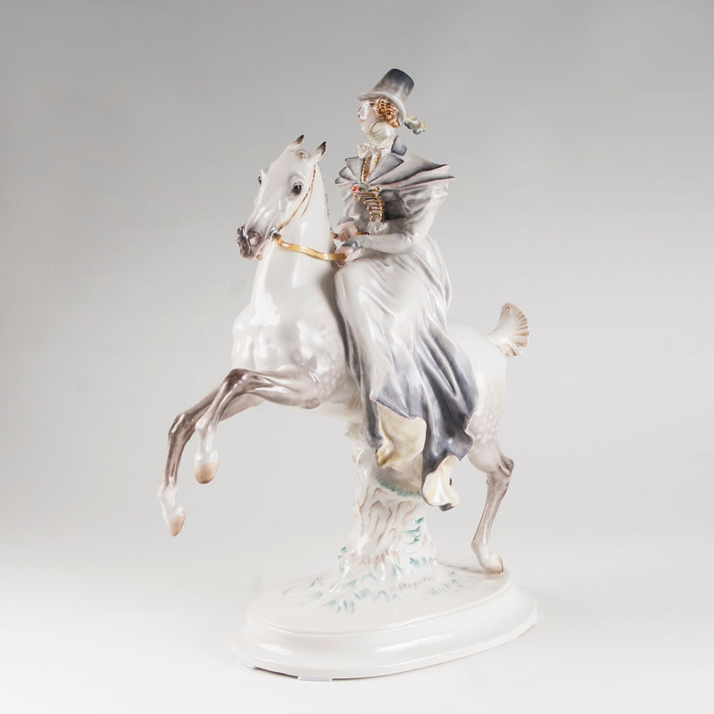 A porcelain figure 'female rider'