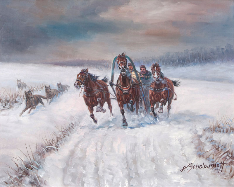 Afanasij Scheloumoff - Troika and Wolves Troika and Wolves