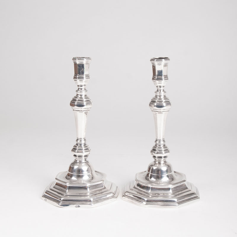Abraham Christian Rotermann - A pair of Regence candlesticks from Estonia A pair of Regence candlesticks from Estonia