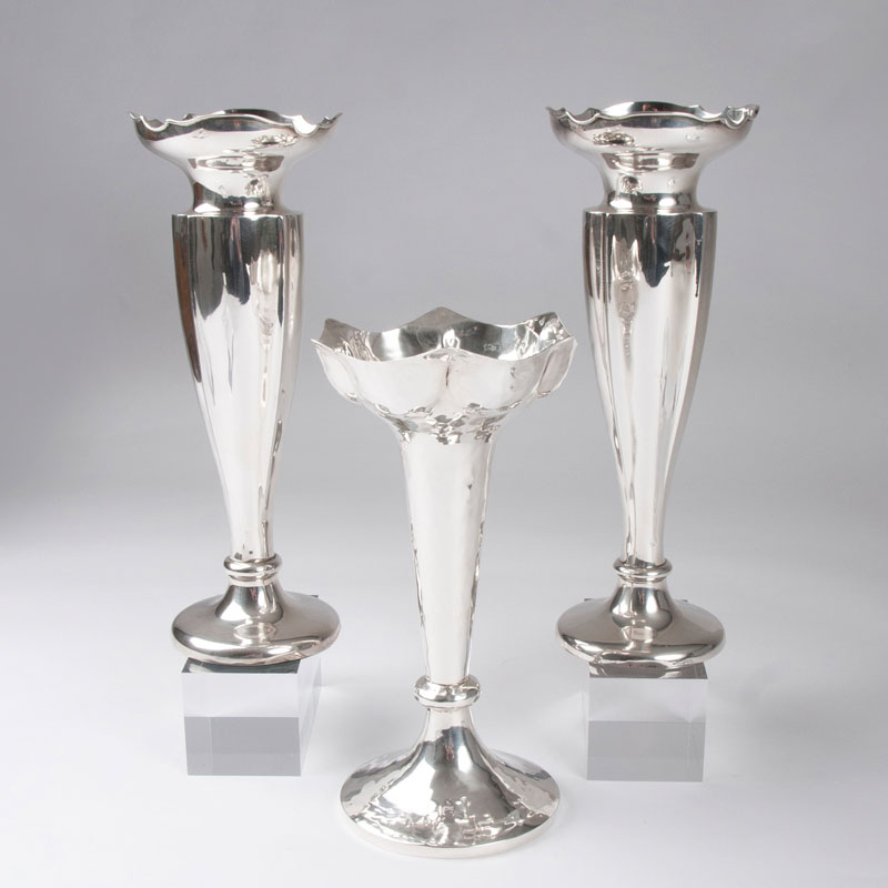 A set of 3 Art Déco vases