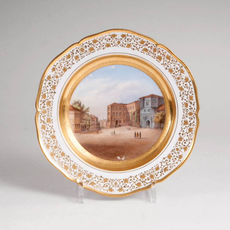 A plate with a polychrome view to the Königsberg castle
