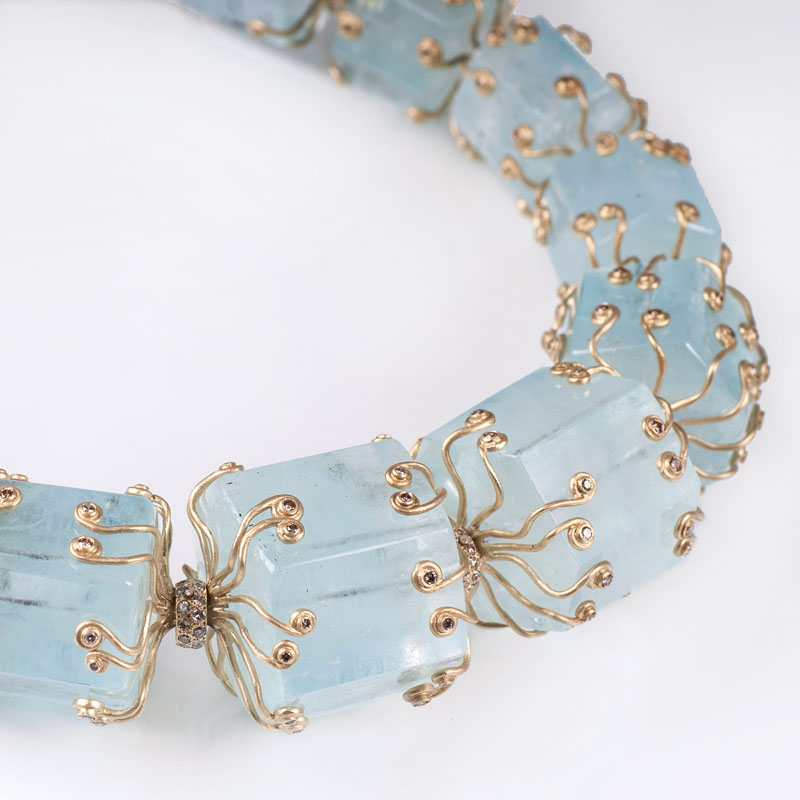 A splendid highcarat aquamarine necklace