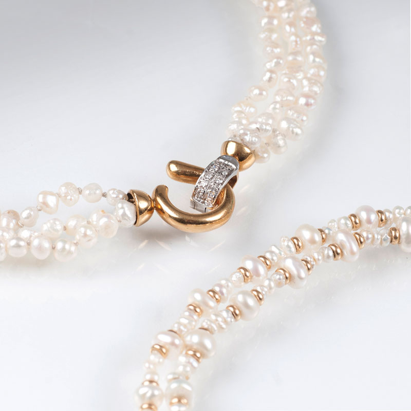 Two white sweetwater cultured pearl necklaces