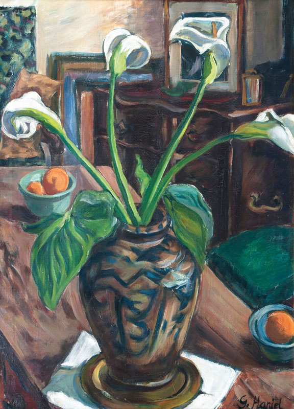 Callablüten in einer Vase