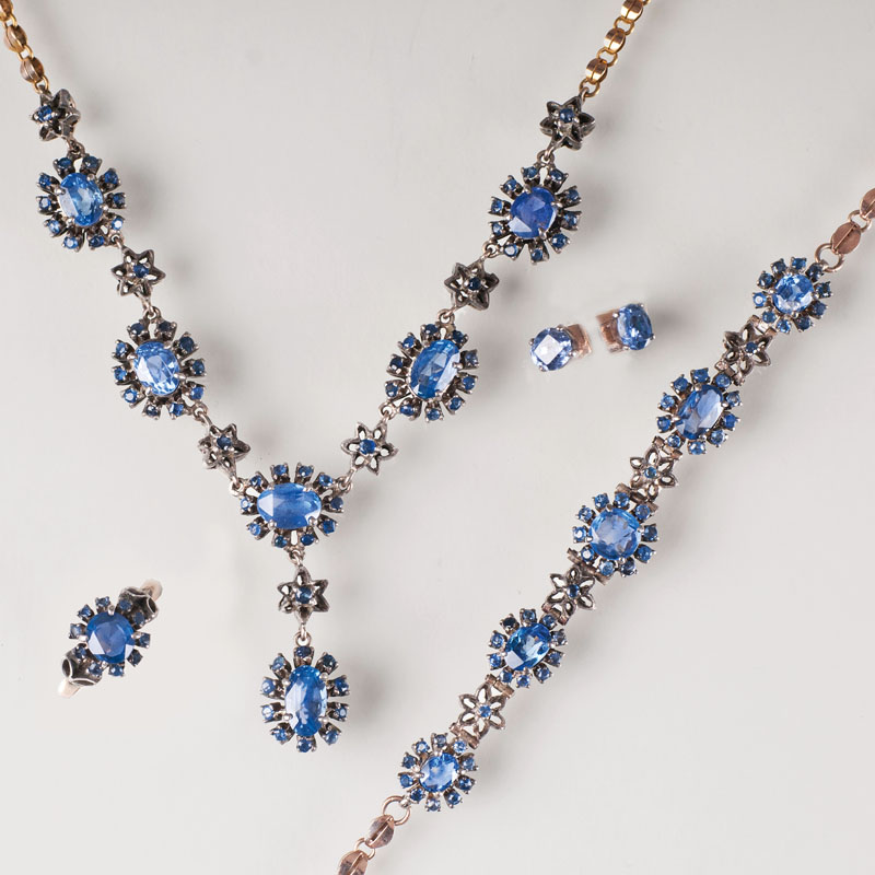 An antique sapphire parure