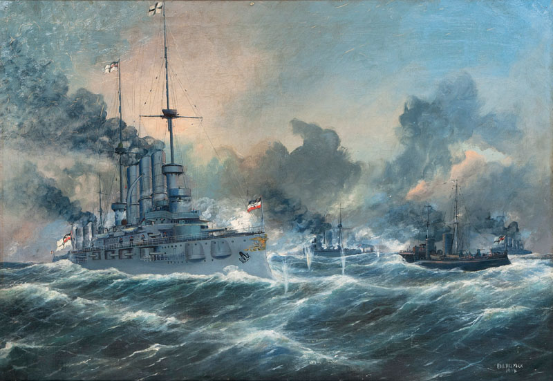 German Ships in a Battle