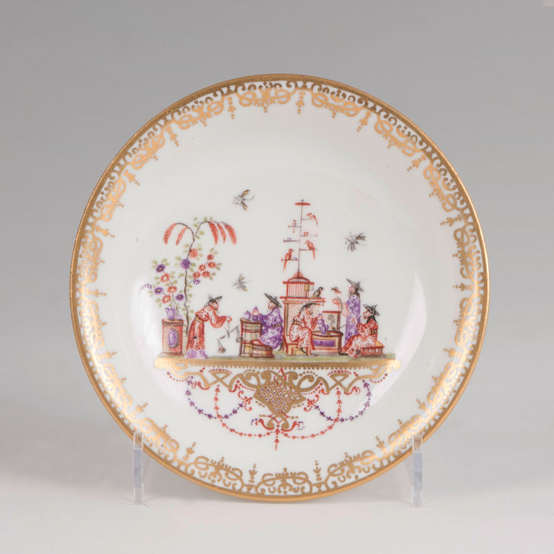 A saucer with Chinoiseries by Elisabeth Anna Aufenwerth