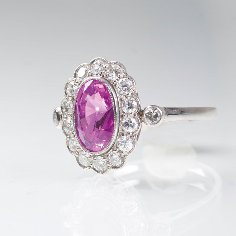 A Pink Sapphire diamond ring