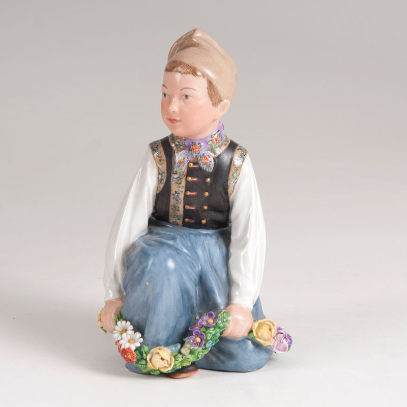 A porcelain costumed figure 'Boy from Amager'