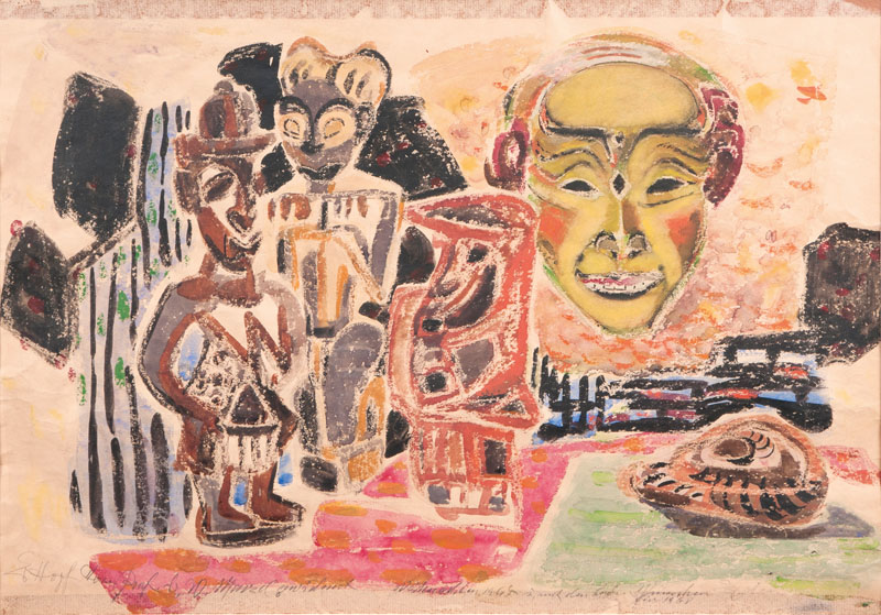Still Life with Figures and Mask