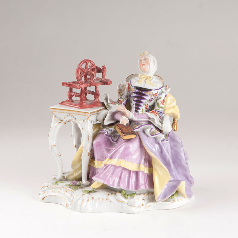 A porcelain figure 'Housewife with a Distaff'