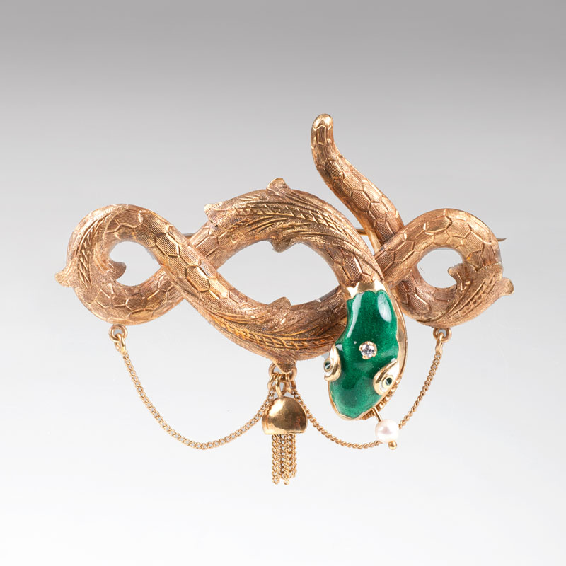 A Vintage golden brooch 'Snake'