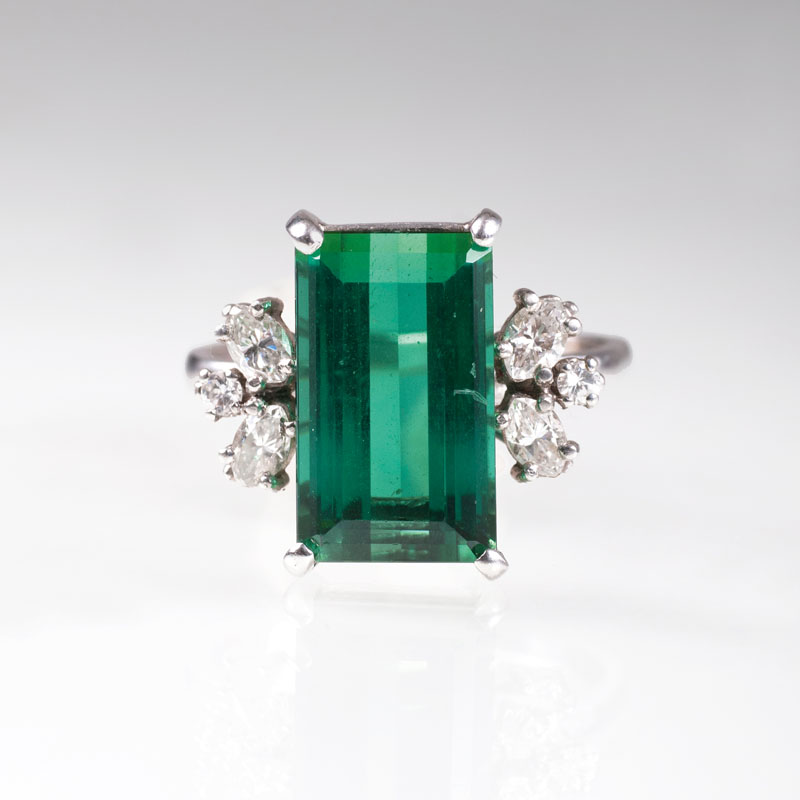 A fine Vintage tourmaline diamond ring