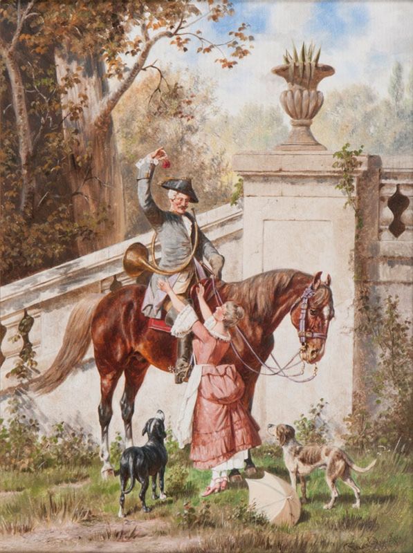 Franz Quaglio - Chevalier with Rose Chevalier with Rose