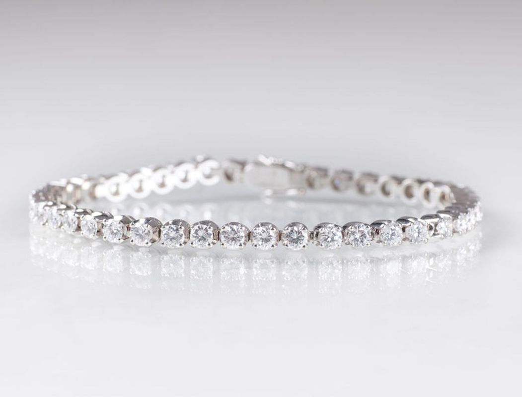 A diamond tennis bracelet