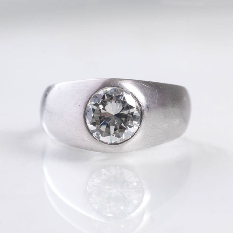 A solitaire diamond ring