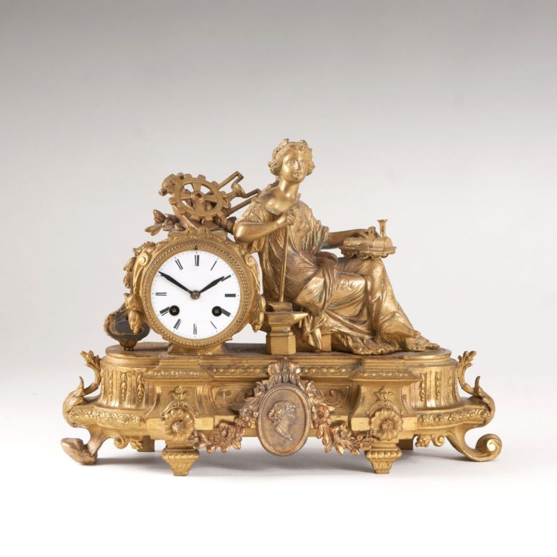 A Napoleon III mantelclock with Allegory of the Industrial Era