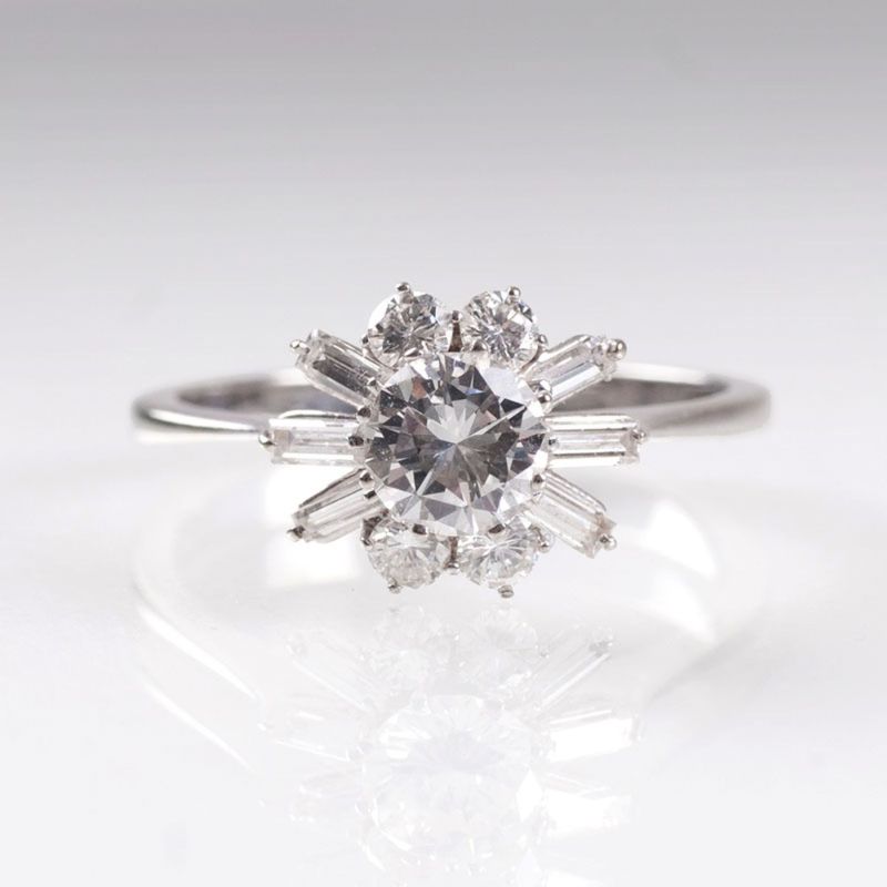 A solitaire diamond ring