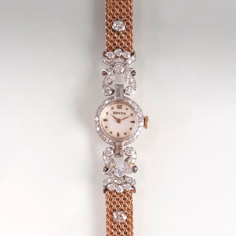 Vintage Damen-Armbanduhr mit Diamant-Besatz von Zenith