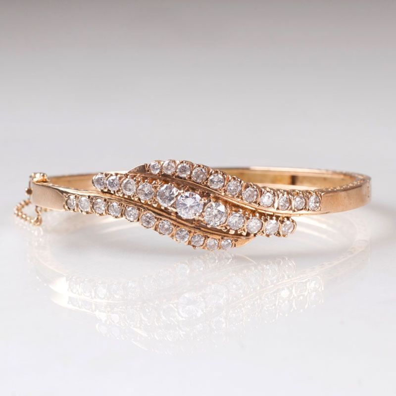 A diamond bangle bracelet