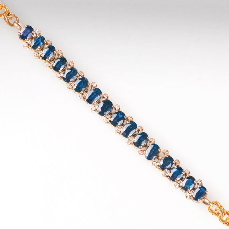 A sapphire diamond bracelet