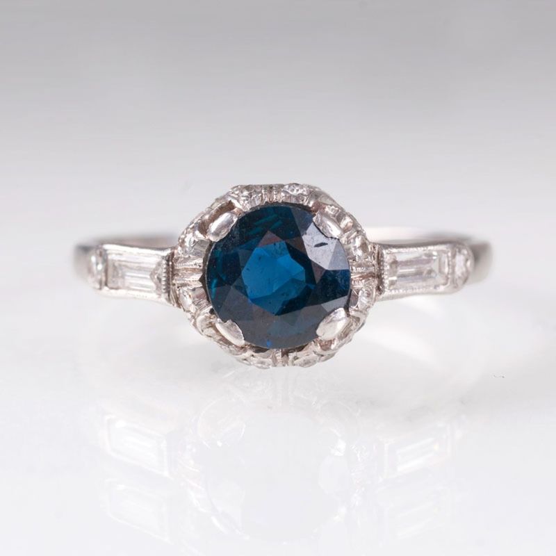 A sapphire diamond ring