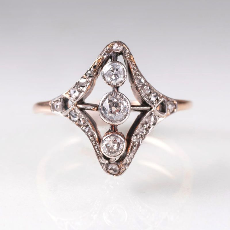 An Art Nouveau diamond ring