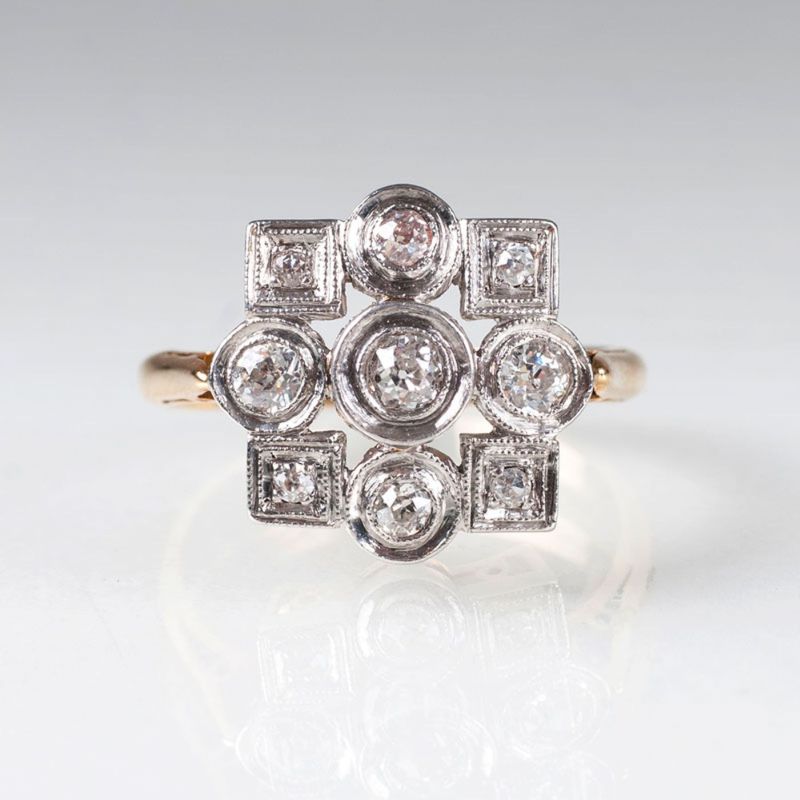 An Art Nouveau old cut diamond ring